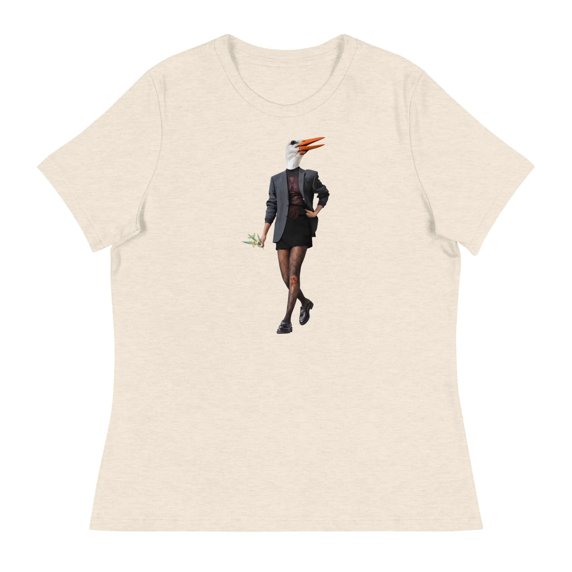 Edgy Stork Collage Women's Relaxed T-Shirt