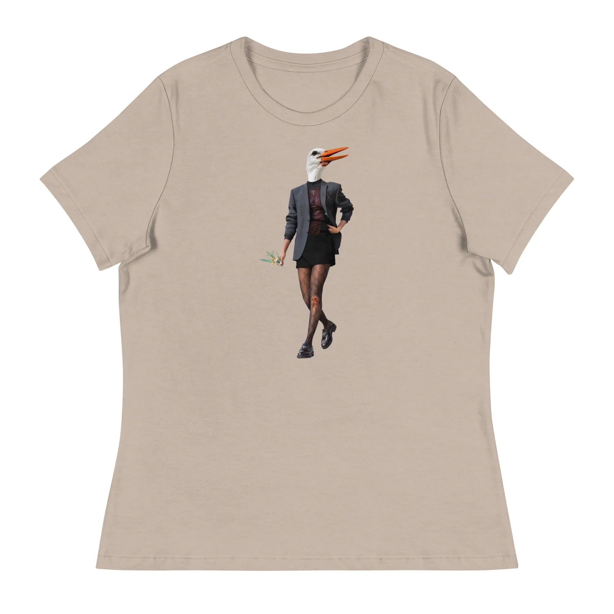 Edgy Stork Collage Women's Relaxed T-Shirt