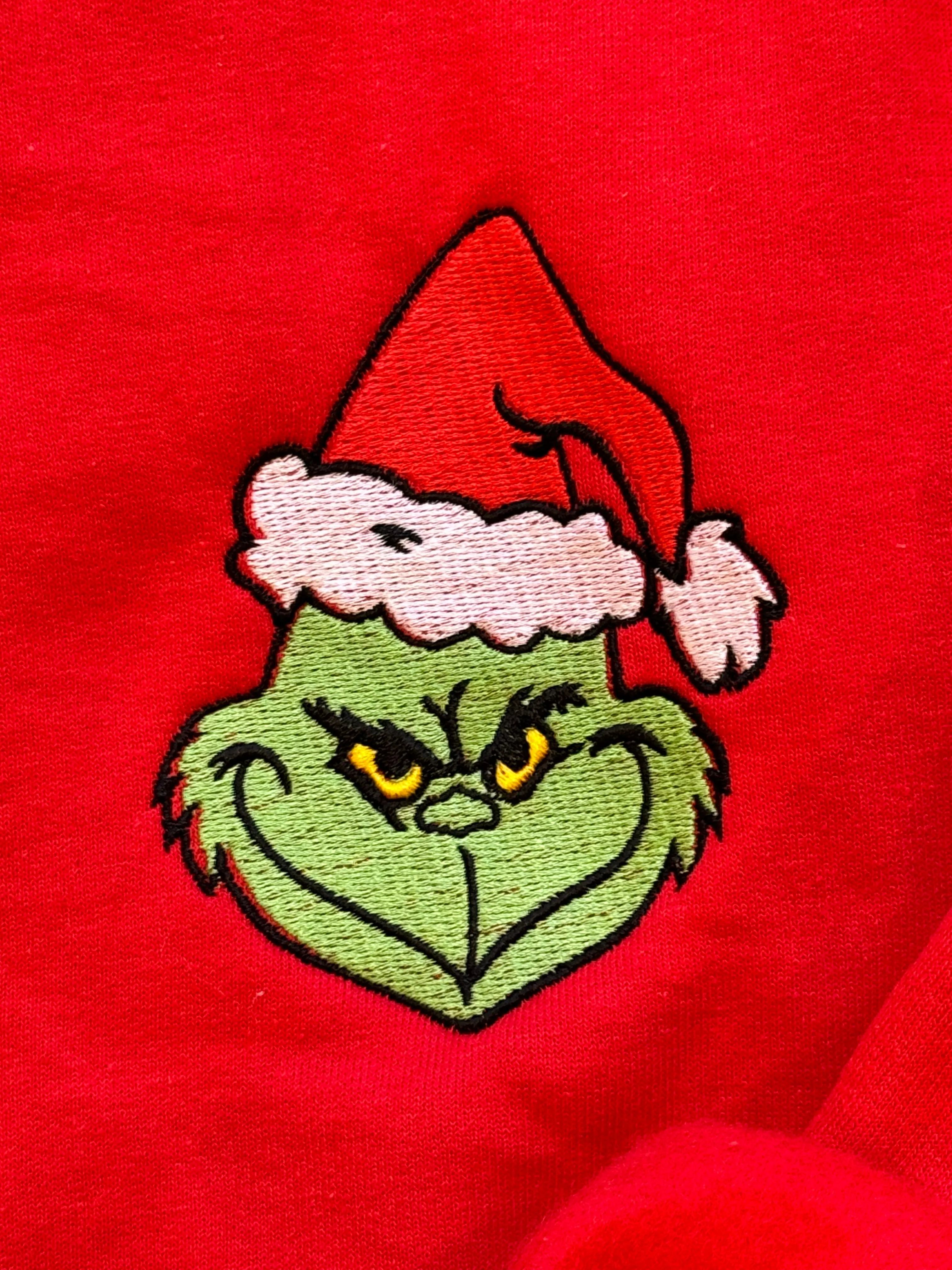 Embroidered Grinch Face Sweatshirt - Youth and Adult