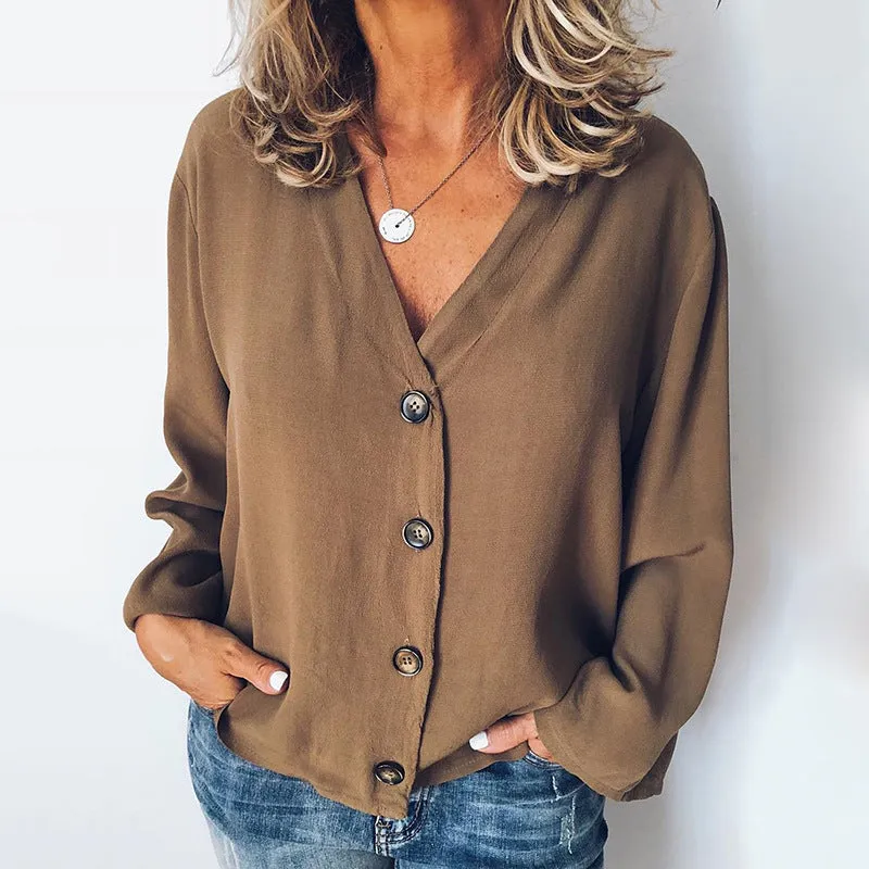 Fashion casual cardigan long sleeve chiffon shirt shirt