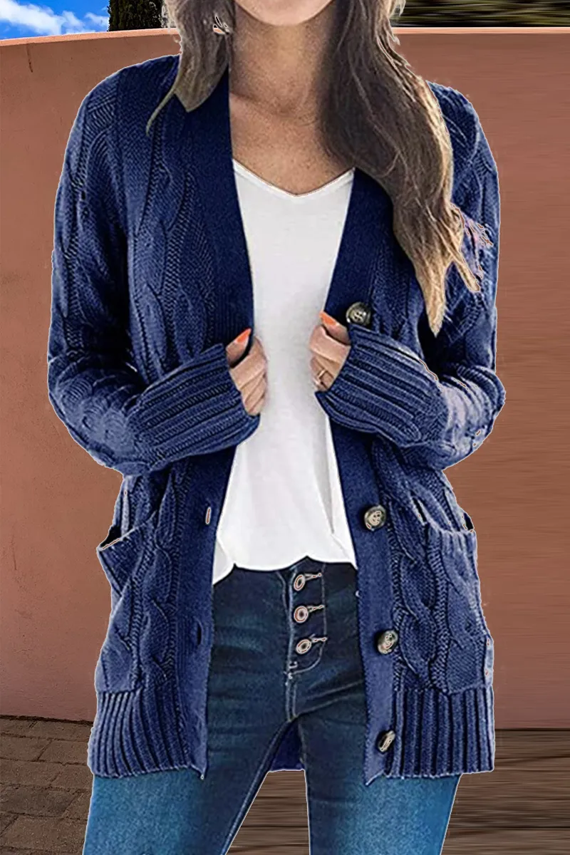 Fashion Solid Patchwork Cardigan Collar Cardigans(8 Colors)