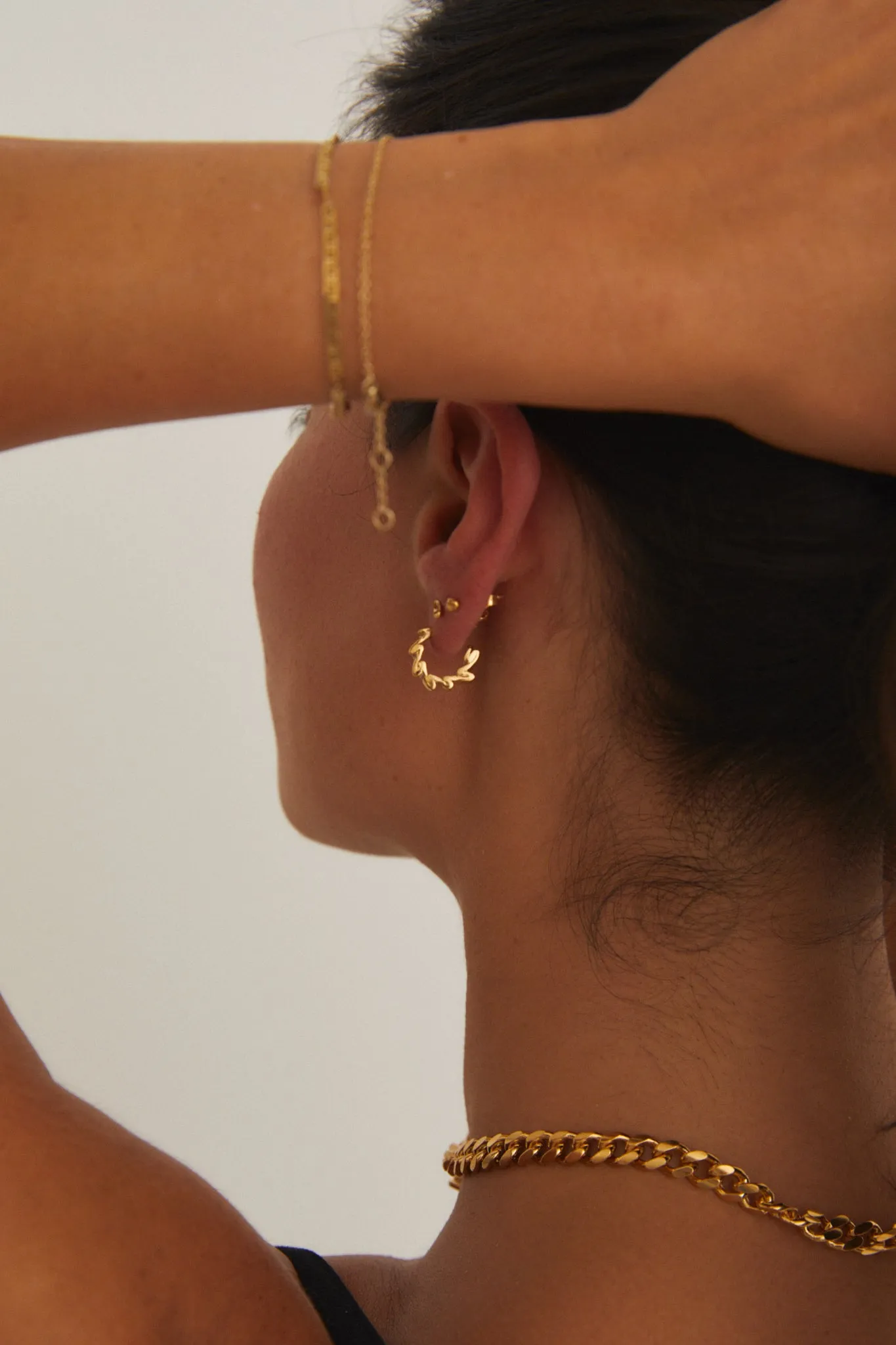 Fine Trim Hoops | Gold