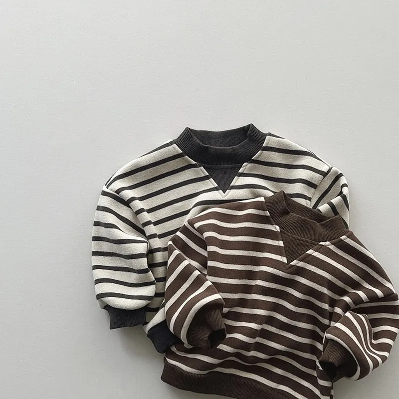 Fleece Striped Sweatshirt