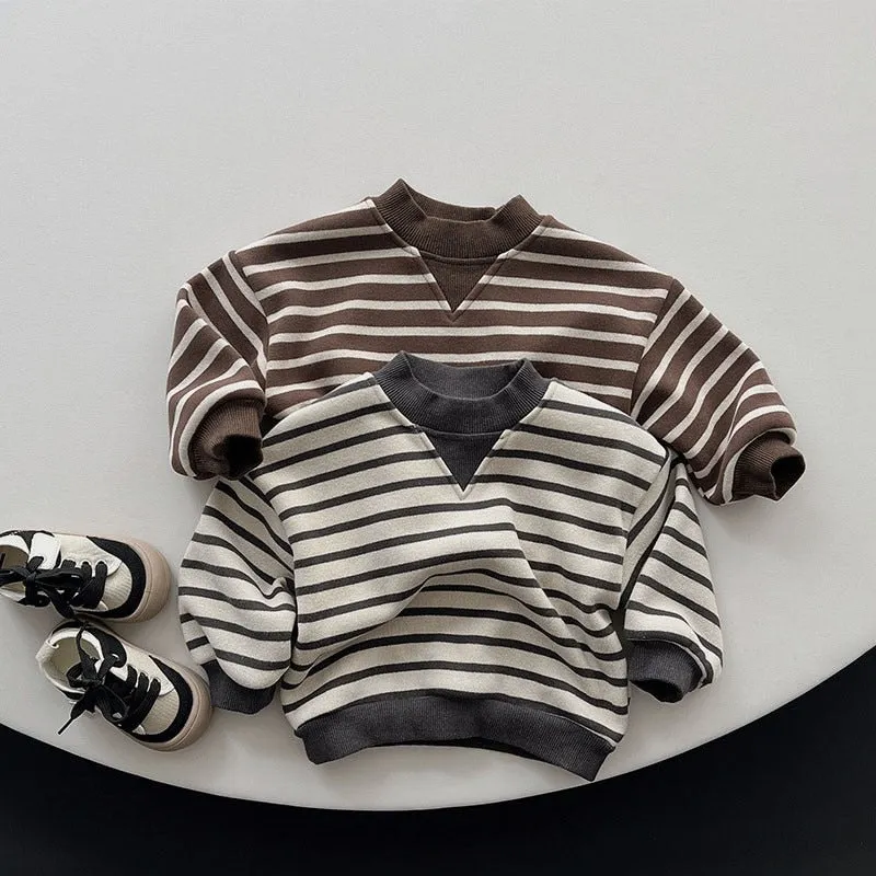 Fleece Striped Sweatshirt