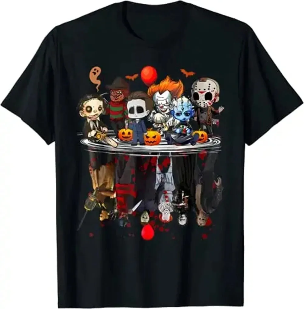 Gothic Style Graphic T-Shirt for Halloween: Horror Movie Character Design for Kids and Adults