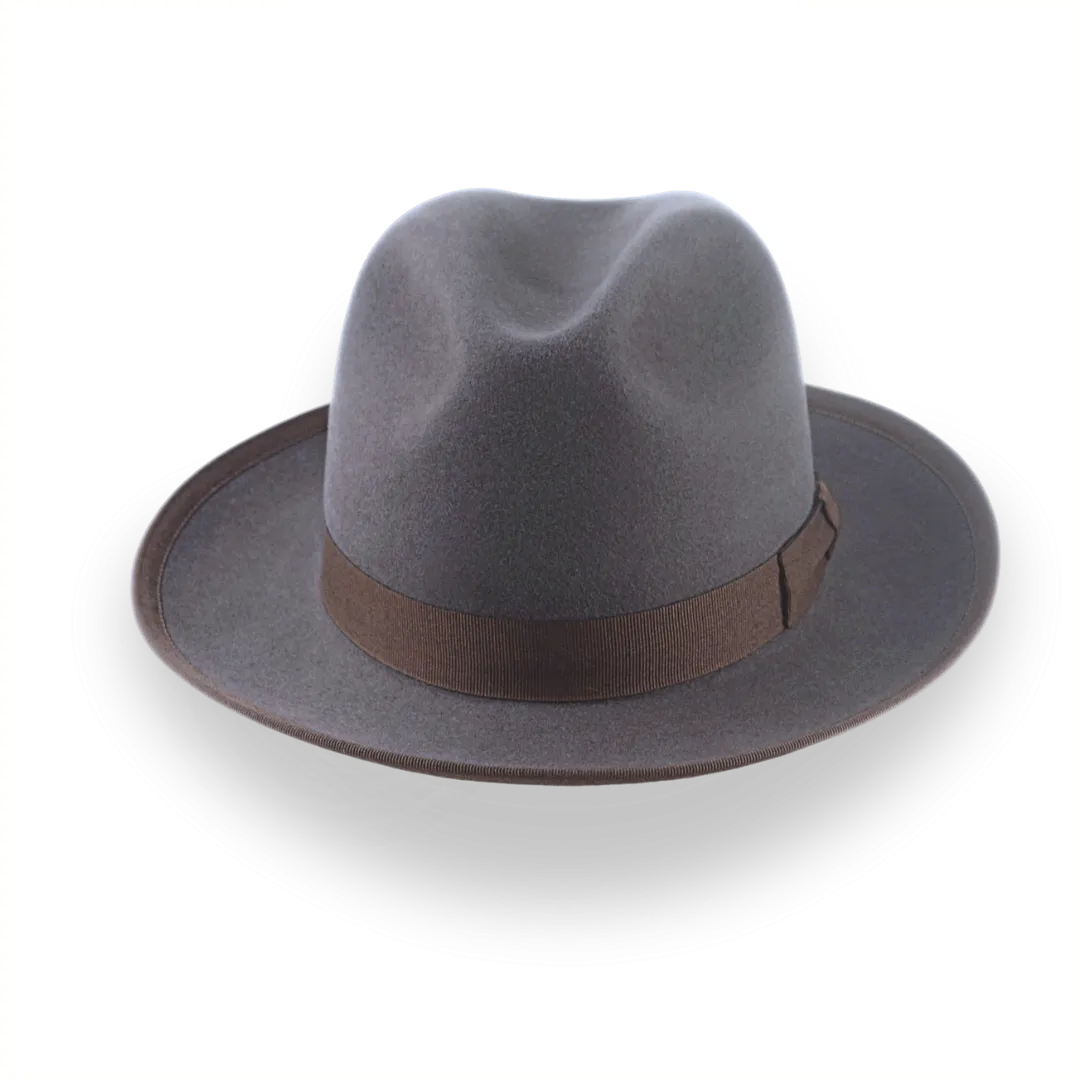 Handcrafted Classic Fedora in Caribou Grey Fur Felt | The Cavalieri