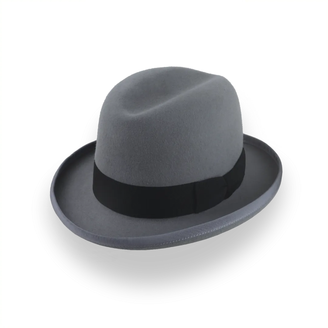 Handcrafted Grey Homburg Hat with Classic Design | The Godfather