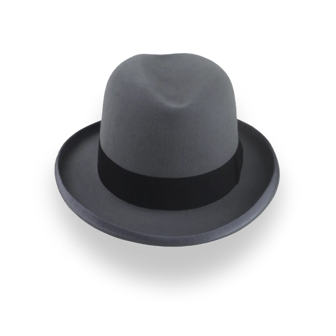 Handcrafted Grey Homburg Hat with Classic Design | The Godfather