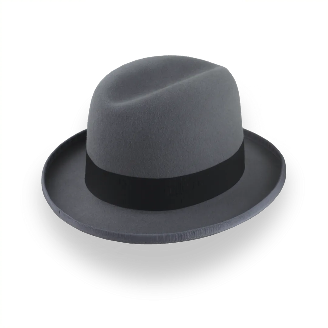 Handcrafted Grey Homburg Hat with Classic Design | The Godfather