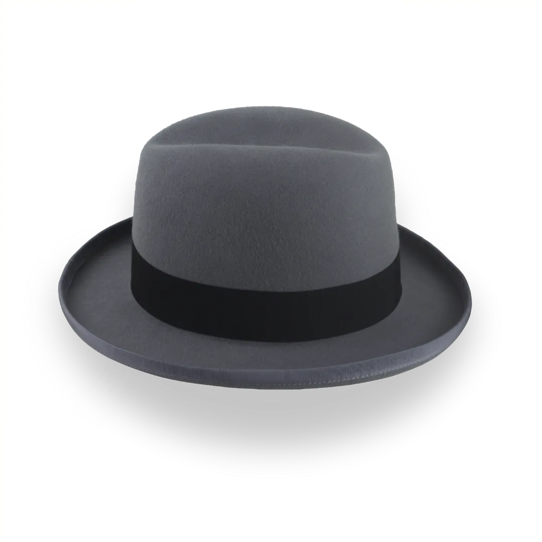 Handcrafted Grey Homburg Hat with Classic Design | The Godfather