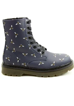 Heavenly Feet Justina Ladies Bee Print Lace Up Ankle Boot