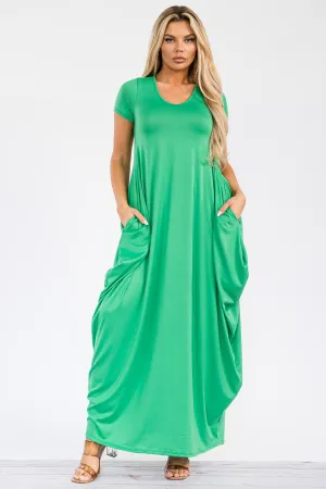 HH645R-S - SHORT SLEEVE MAXI DRESS