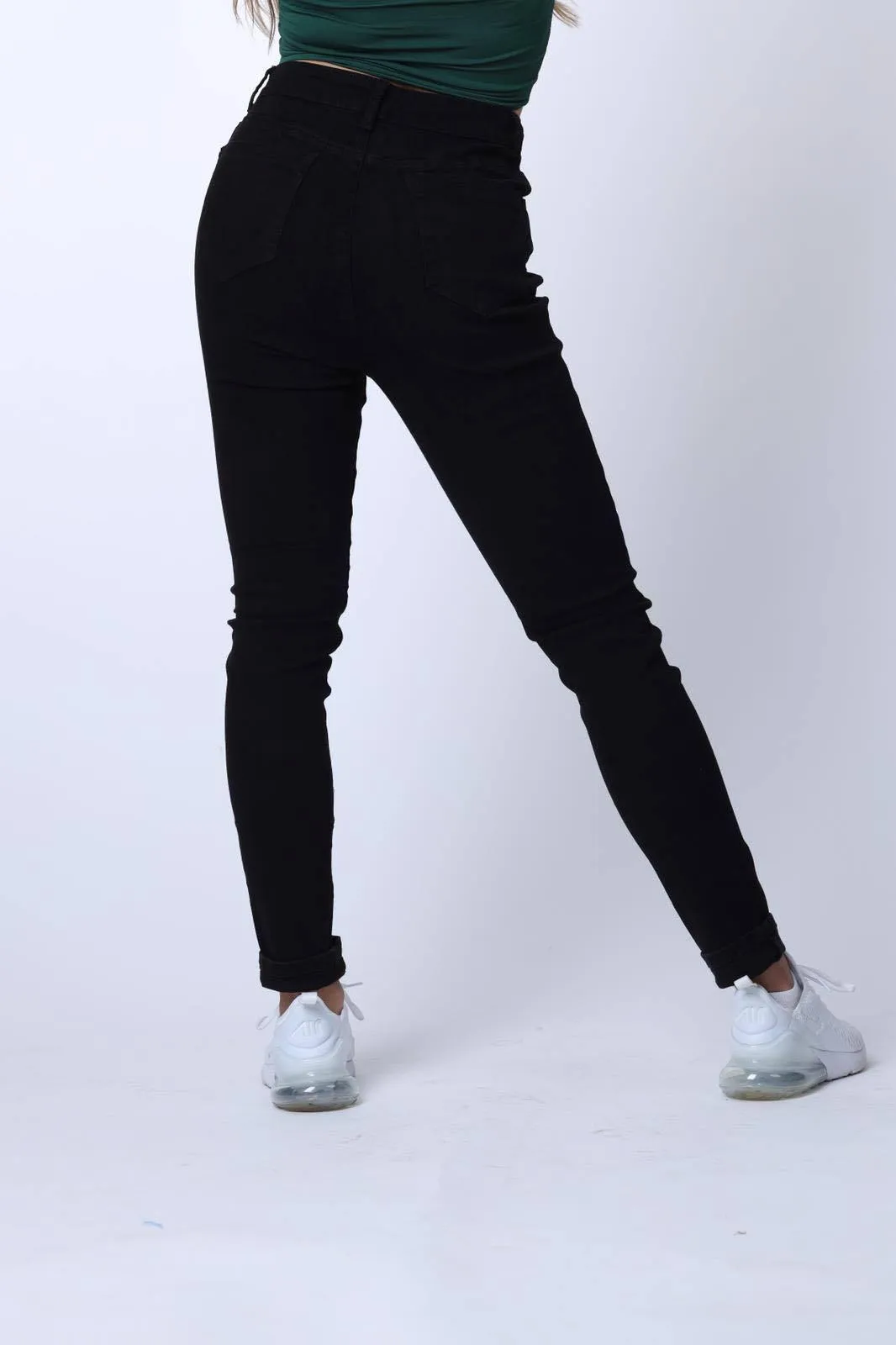 High Waist Skinny Jeans in Black