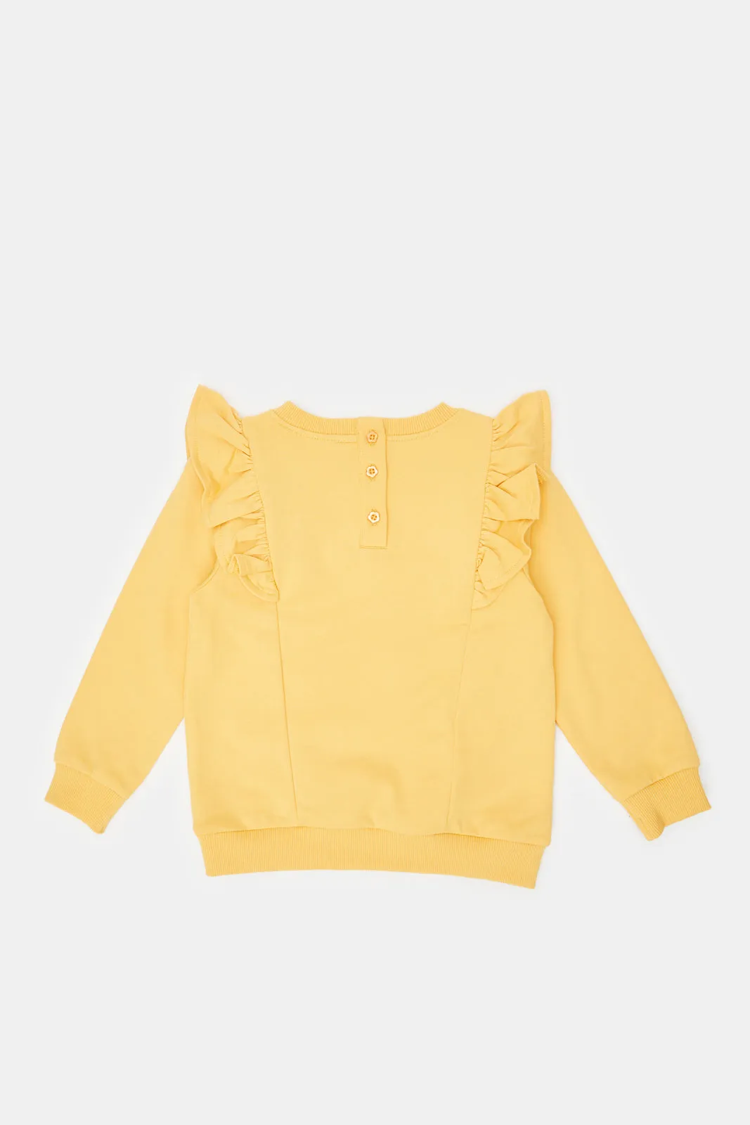 Ivory Floral Aop & Mustard Solid Sweatshirt