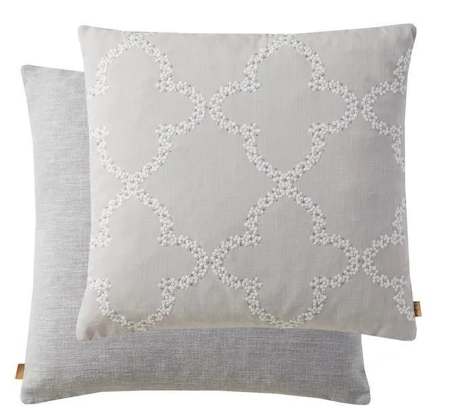 KAI Feather Filled Cushion - Silver