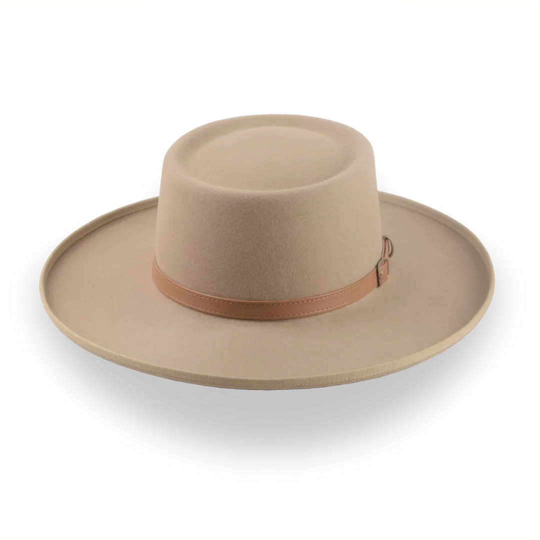 Light Camel Western Gambler Hat with Rolled Brim | The Vista