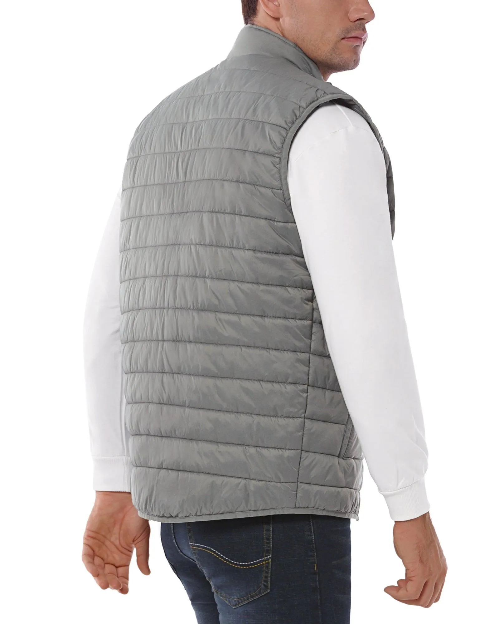 Men's 0.82 lbs Packable Weatherproof Insulated Puffer Gilet with 5 Pockets