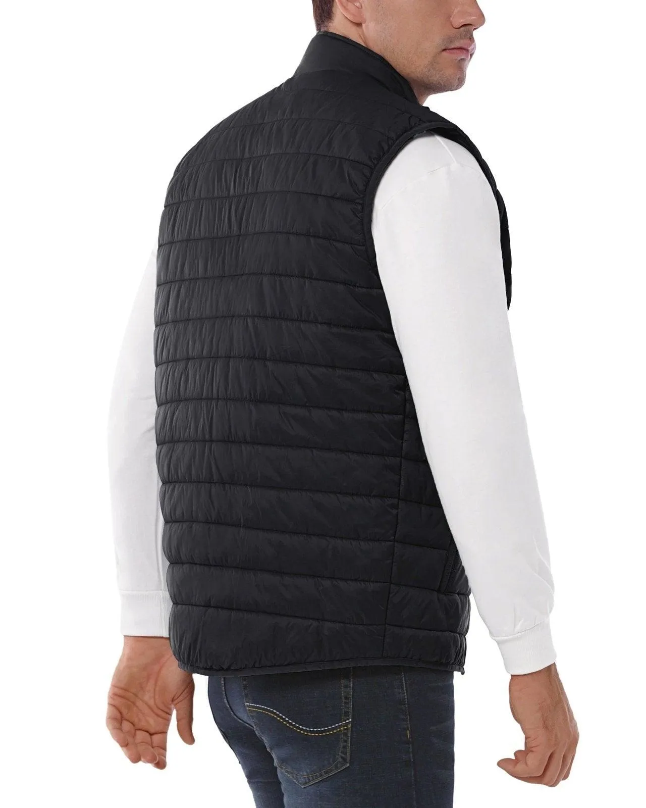 Men's 0.82 lbs Packable Weatherproof Insulated Puffer Gilet with 5 Pockets