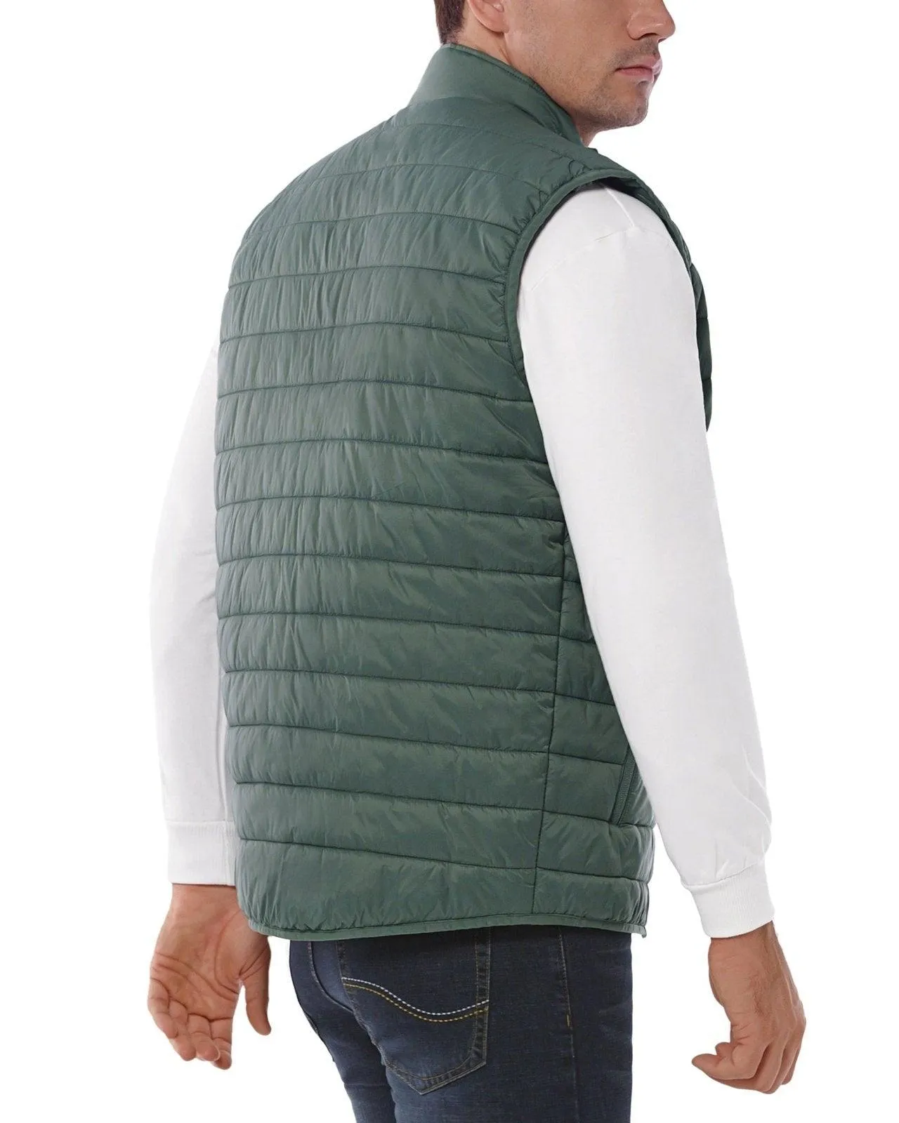 Men's 0.82 lbs Packable Weatherproof Insulated Puffer Gilet with 5 Pockets