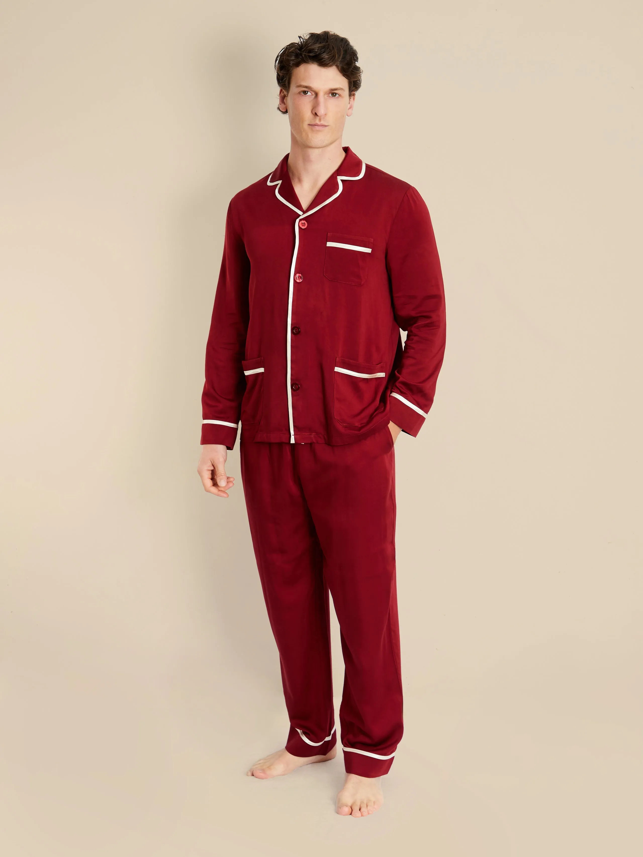 Men's Satin Pajamas - Apollo