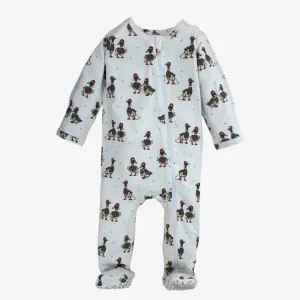 modal zipper footie pajama || duck the halls