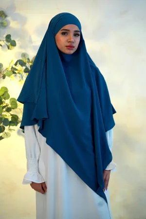 Navy Blue Double Layer Khimar