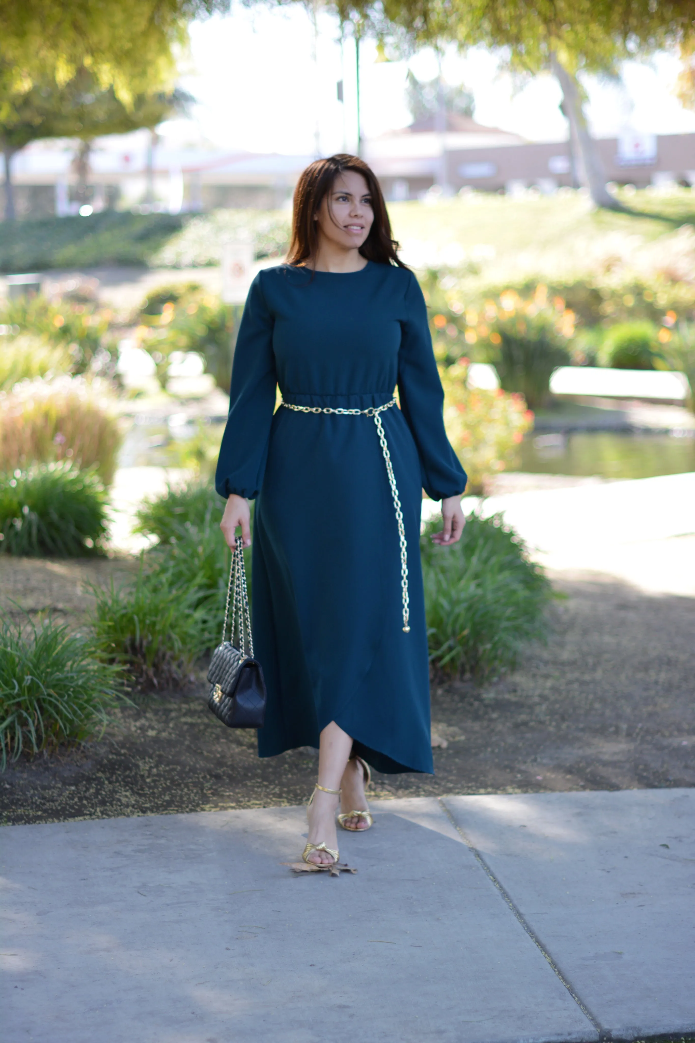 New Paris Green Maxi Dress