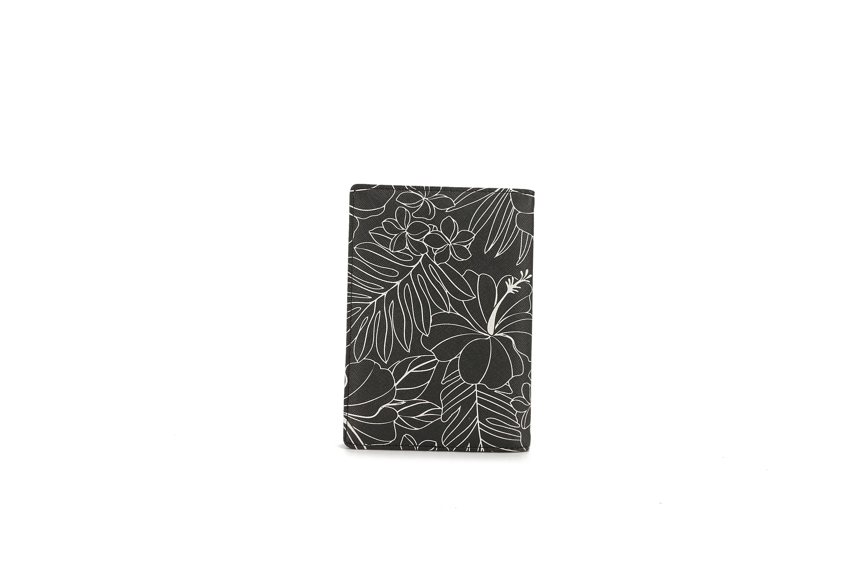 Passport Case Hibiscus Lines Black