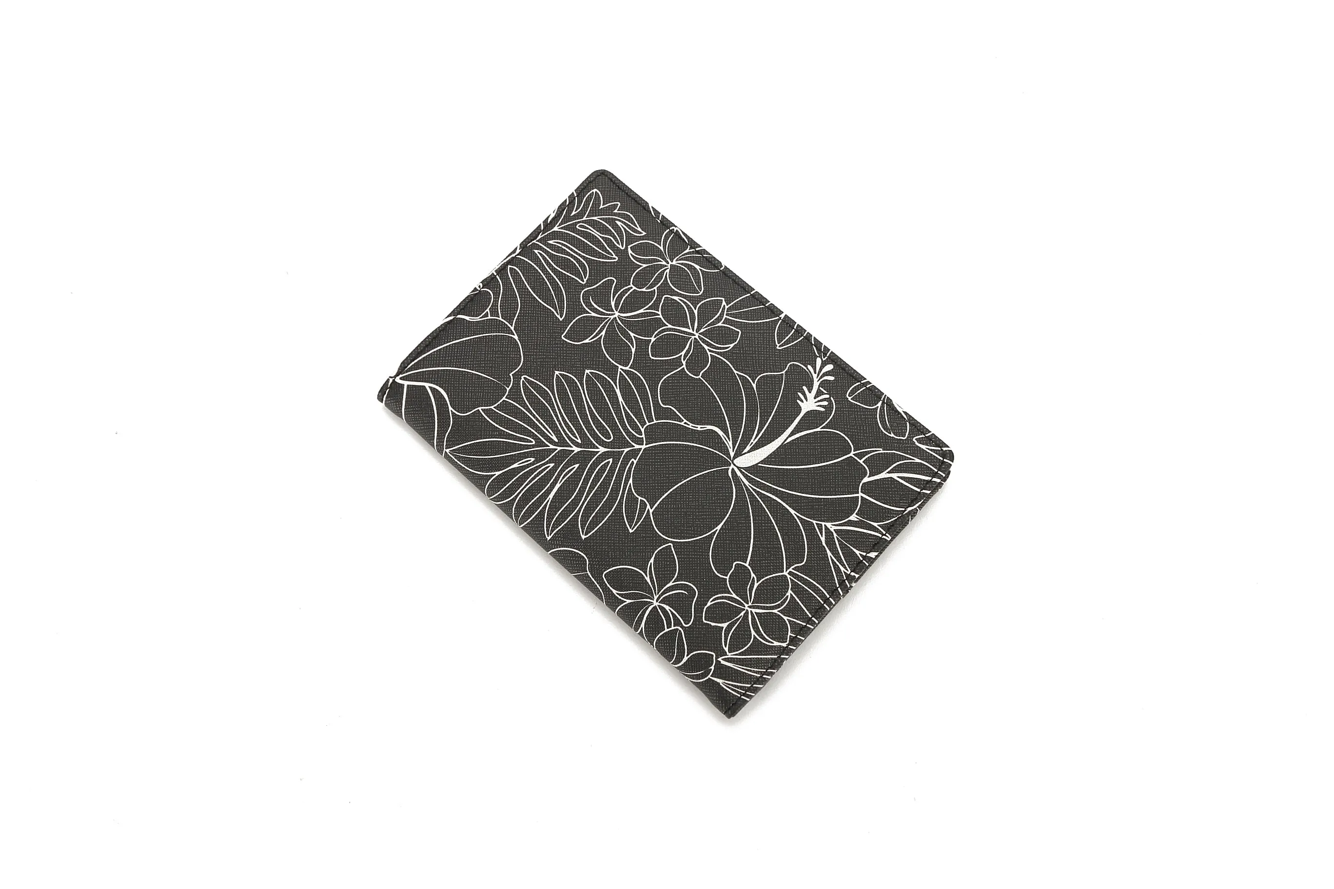 Passport Case Hibiscus Lines Black