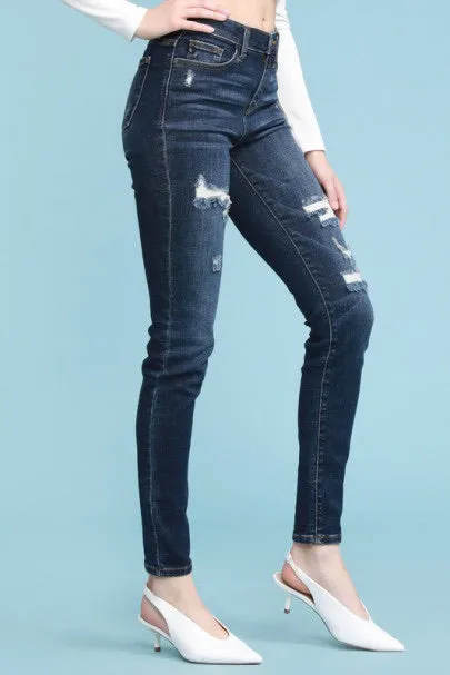 Patched Distressed Denim Jeans