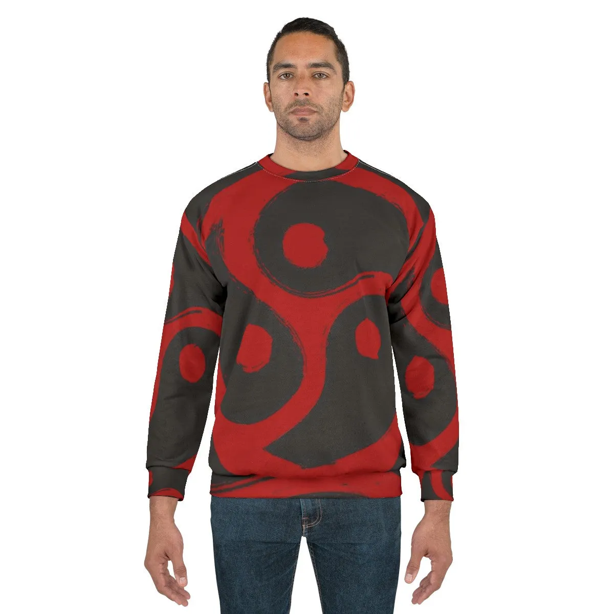 "Edgy Red BDSM Triskelion Grunge Sweatshirt"