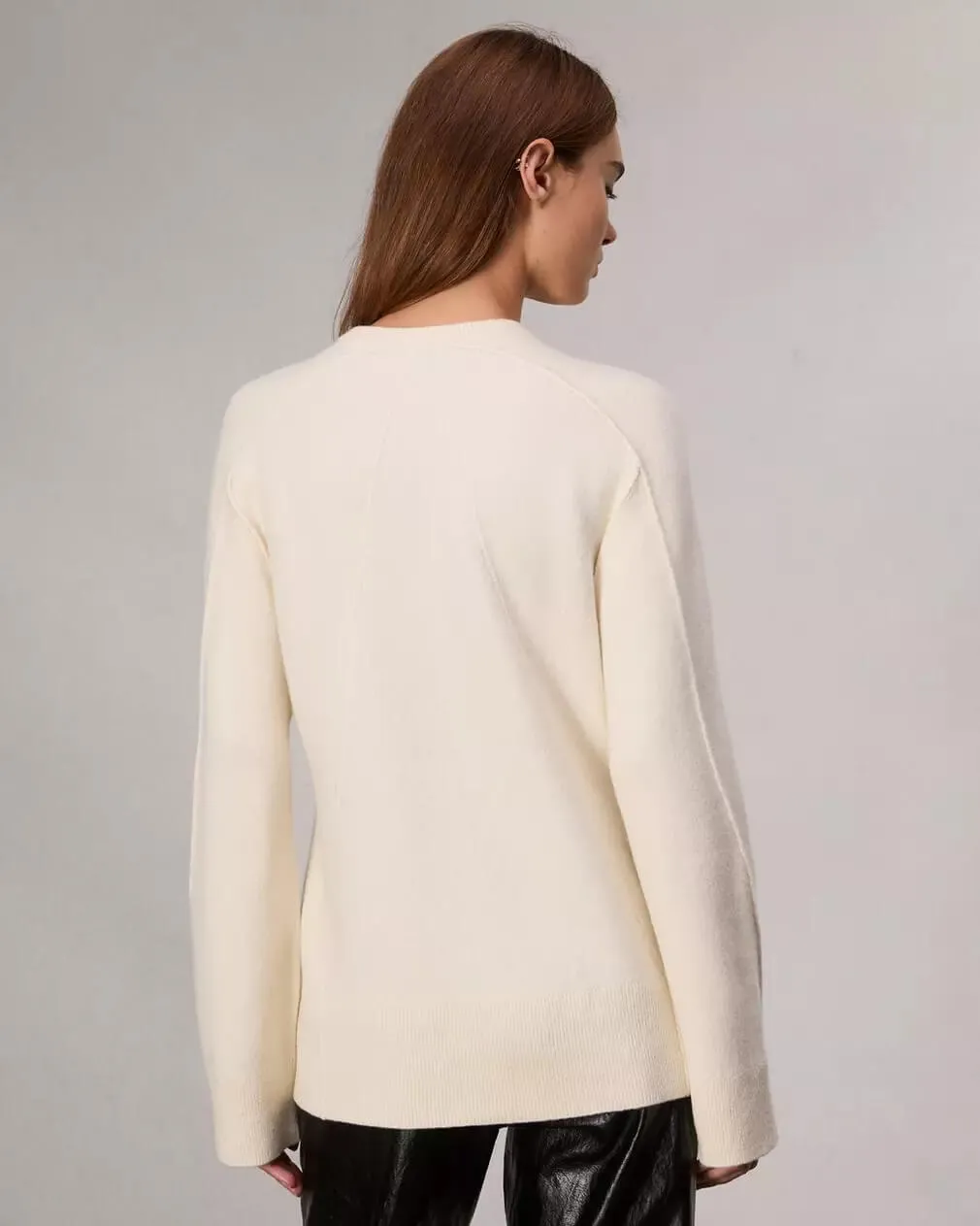 Rag & Bone - Bridget Long Crew Cardigan in Ivory