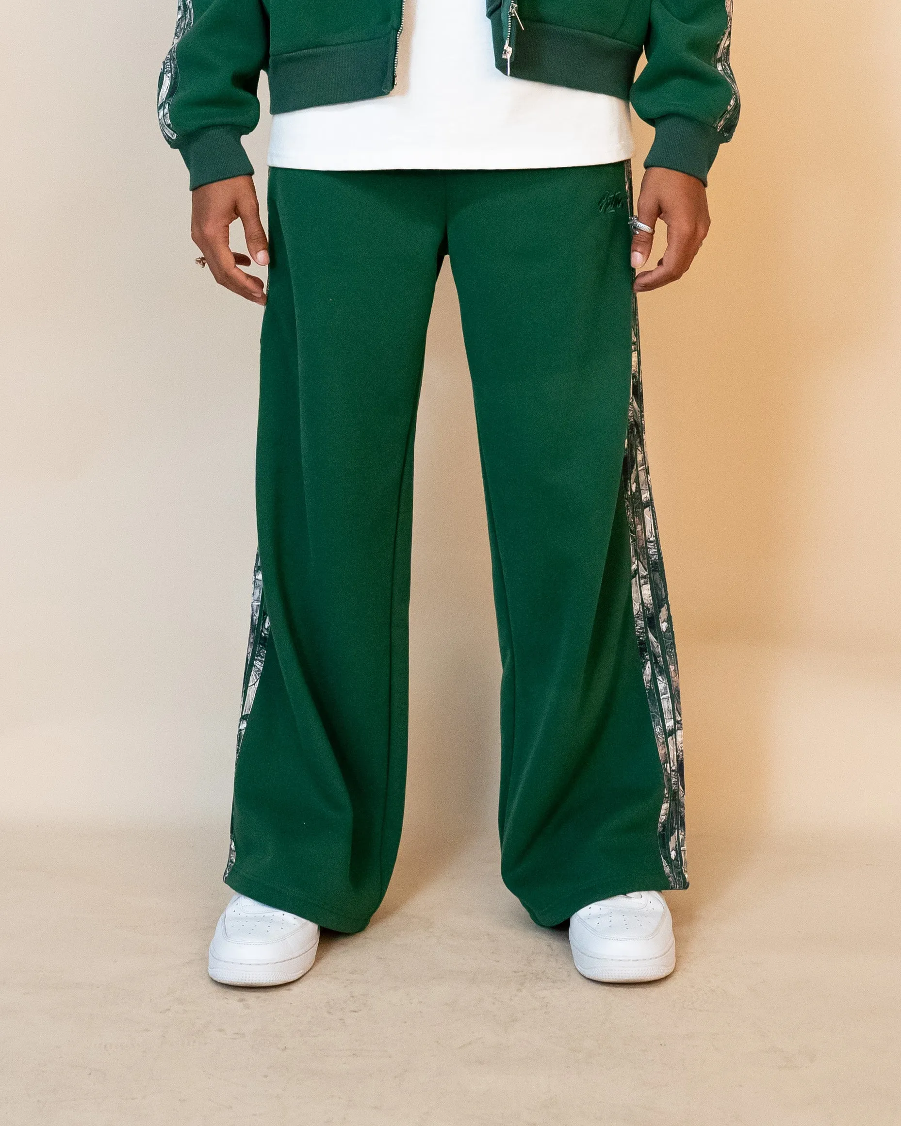 REAL CAMO STRIPED BAGGY PANTS - HUNTER GREEN