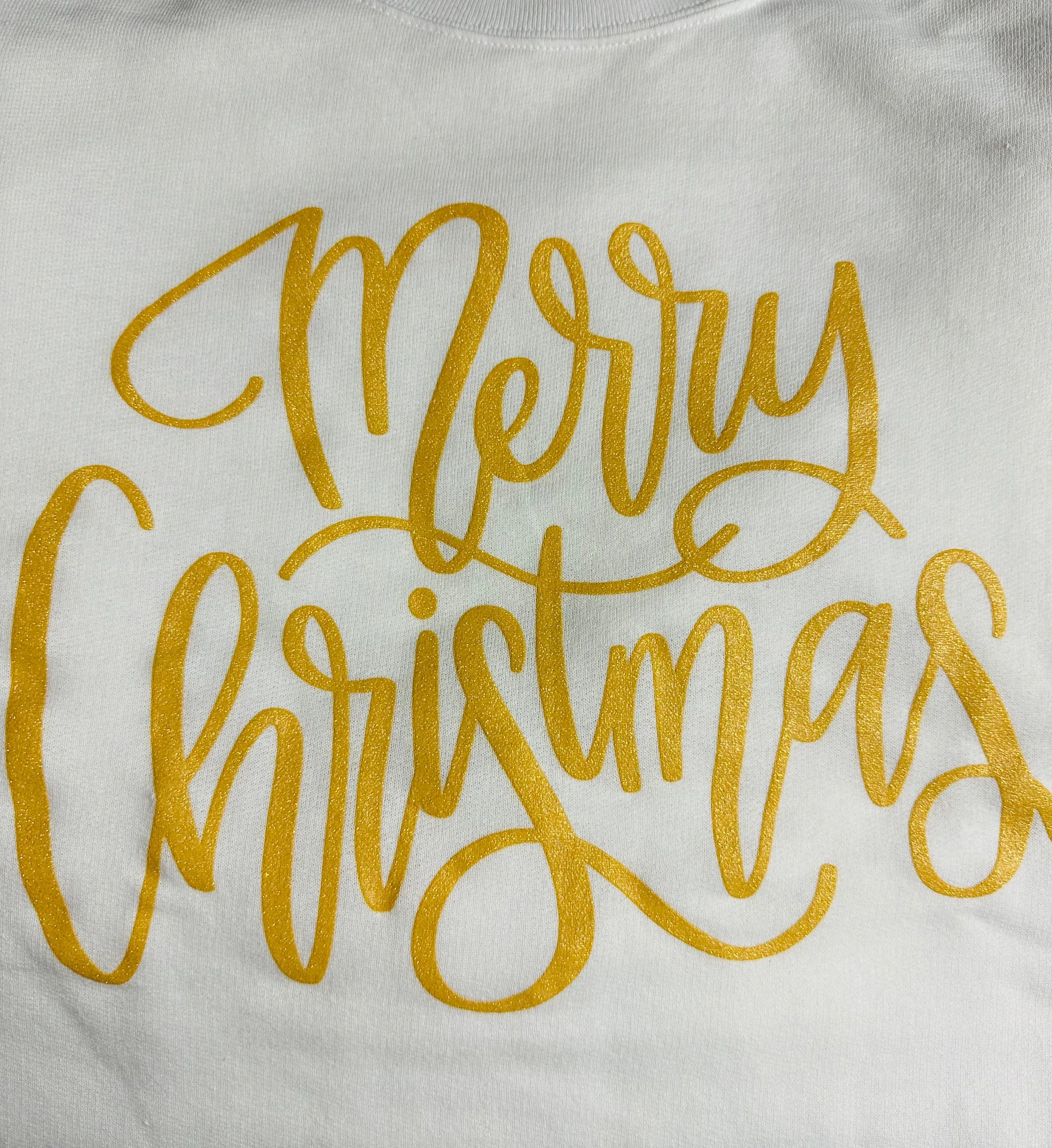 RTS Merry Christmas Glitter Puff Ink Sweatshirt