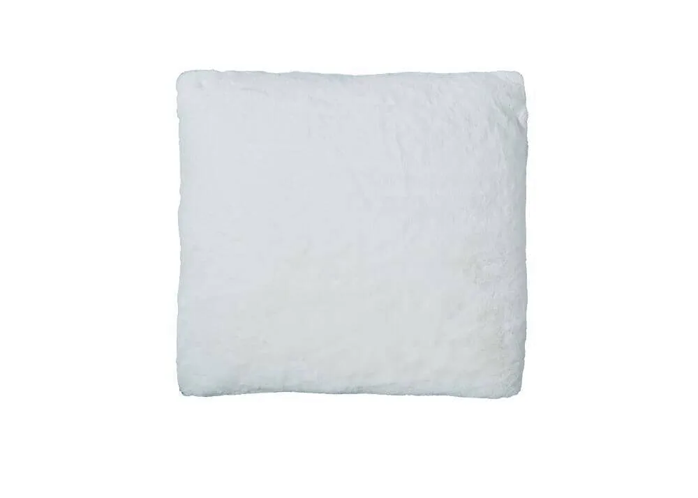 Short Faux Fur Cushion - Cream