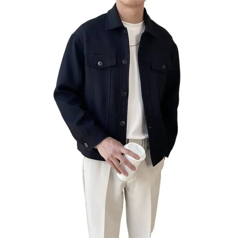 Short Lapels Jacket Men's Single-breasted Simple jacket