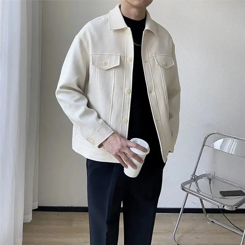 Short Lapels Jacket Men's Single-breasted Simple jacket