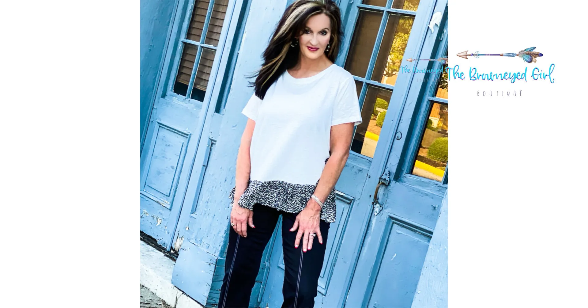 Snow Leopard Edgy Ruffle Top