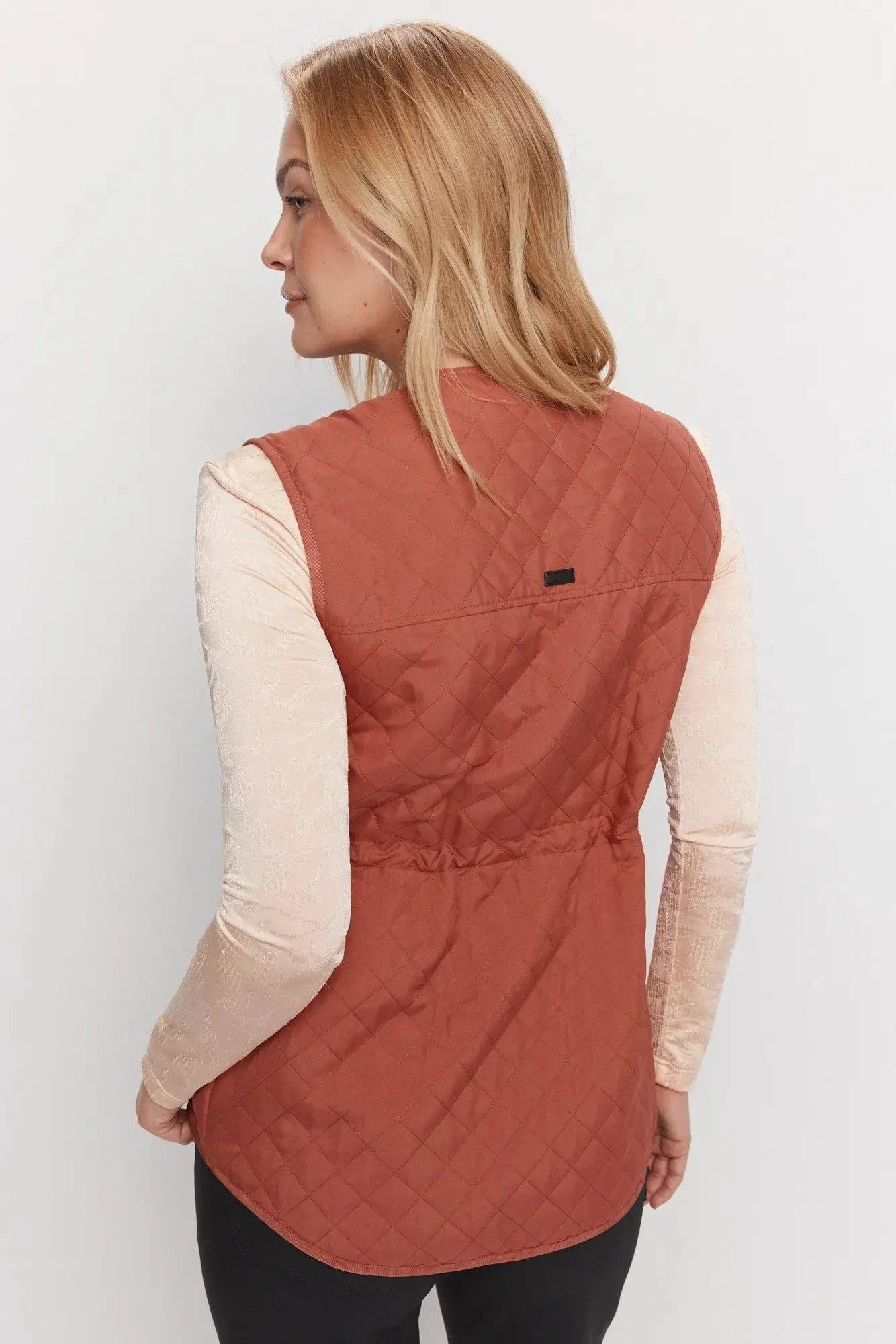 Veste marron taille ajustable matelassée | Cornellia