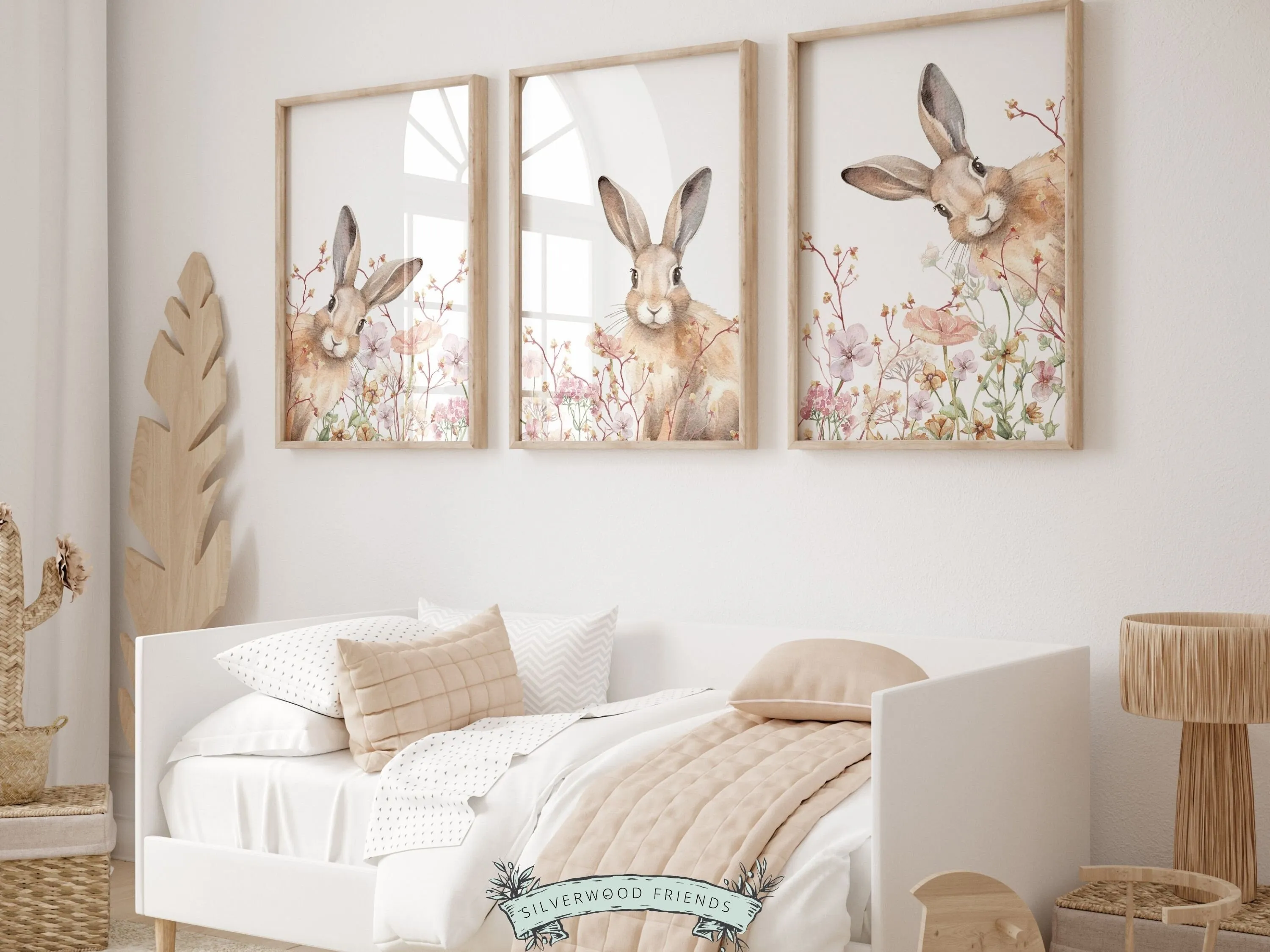 Wildflower Bunny Nursery Prints