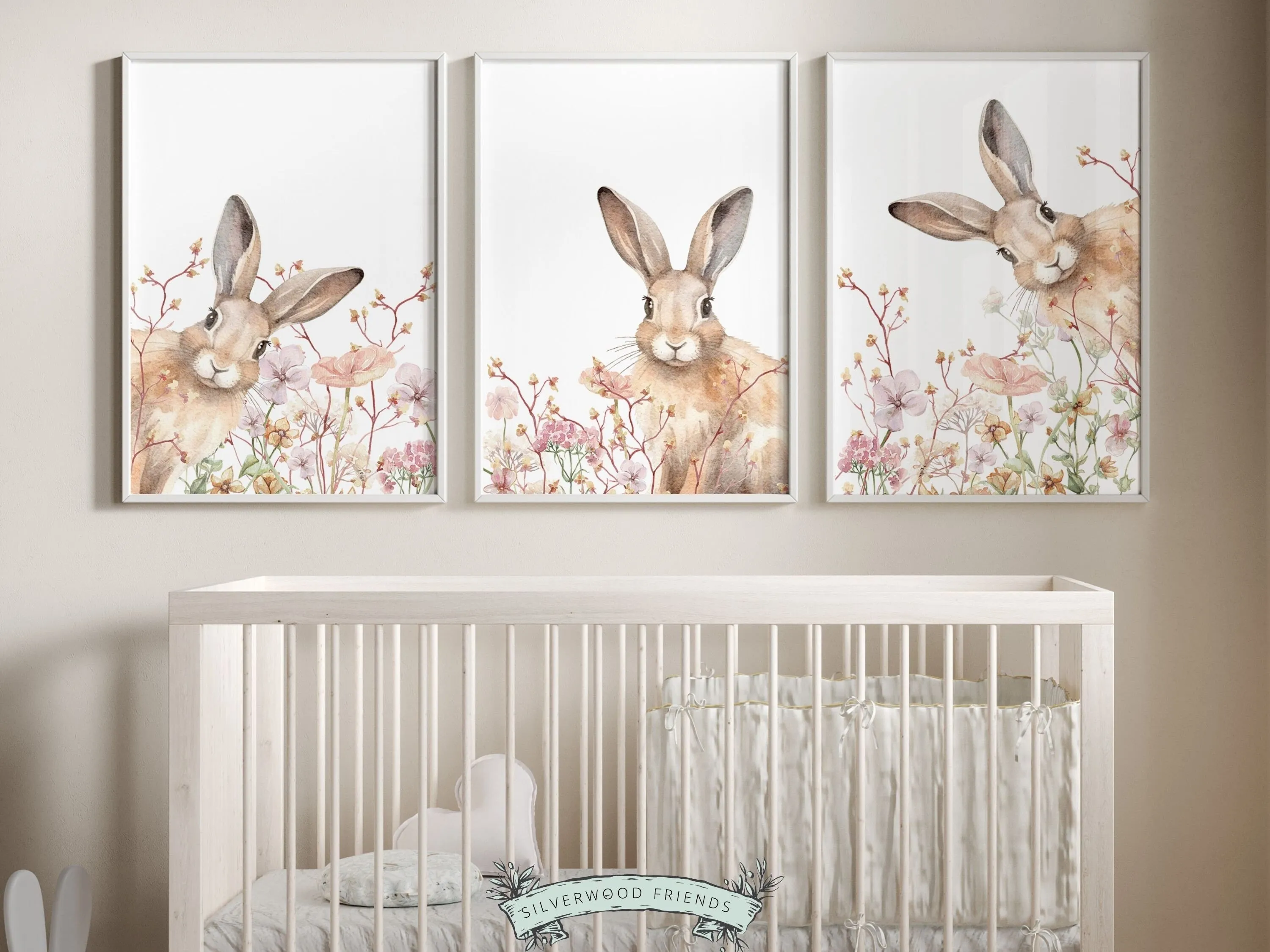 Wildflower Bunny Nursery Prints