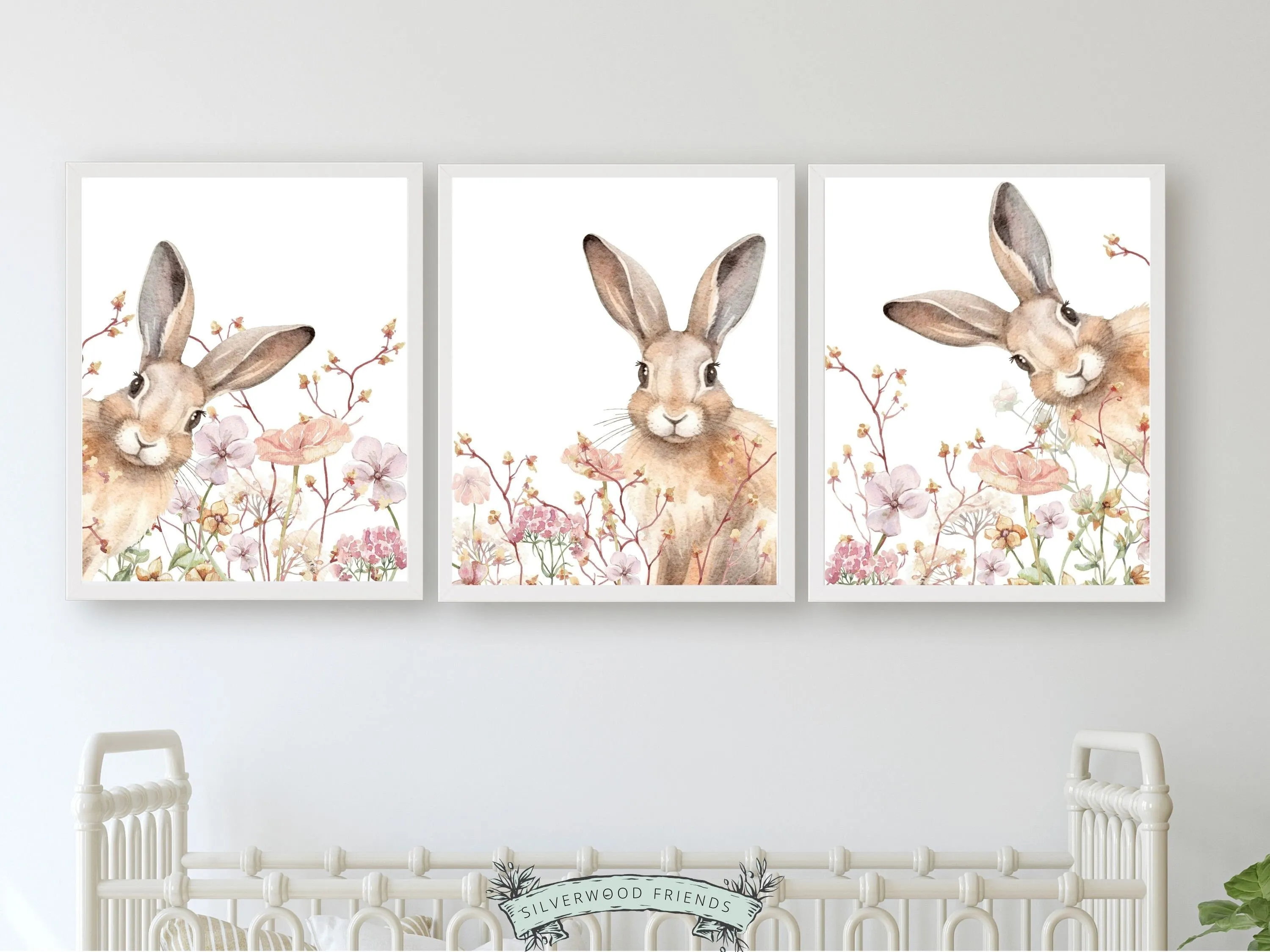 Wildflower Bunny Nursery Prints