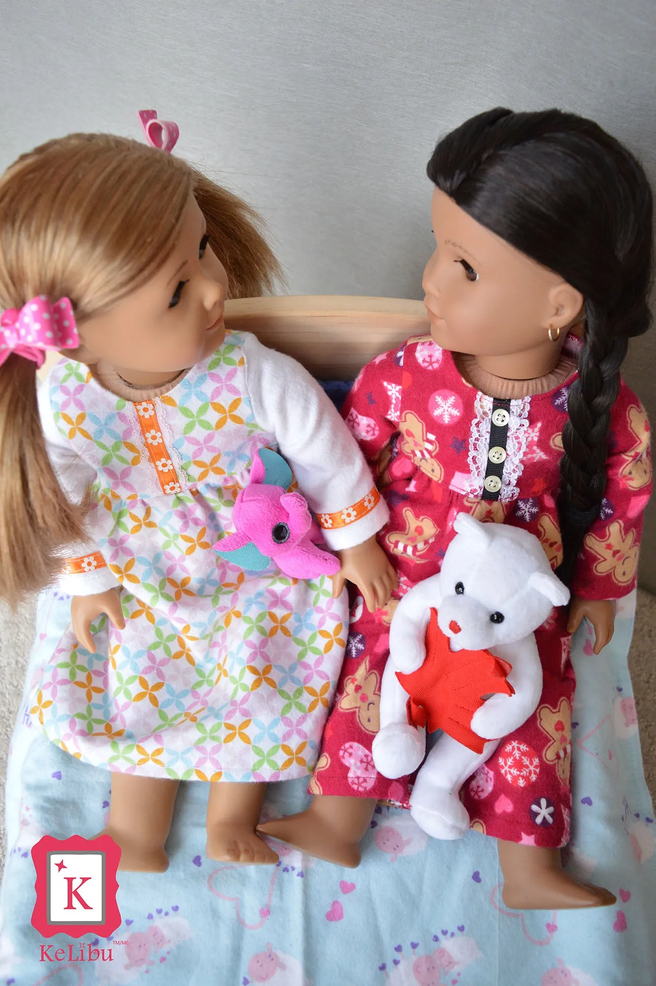 Winter and Summer PJs Inch Doll Sewing Pattern