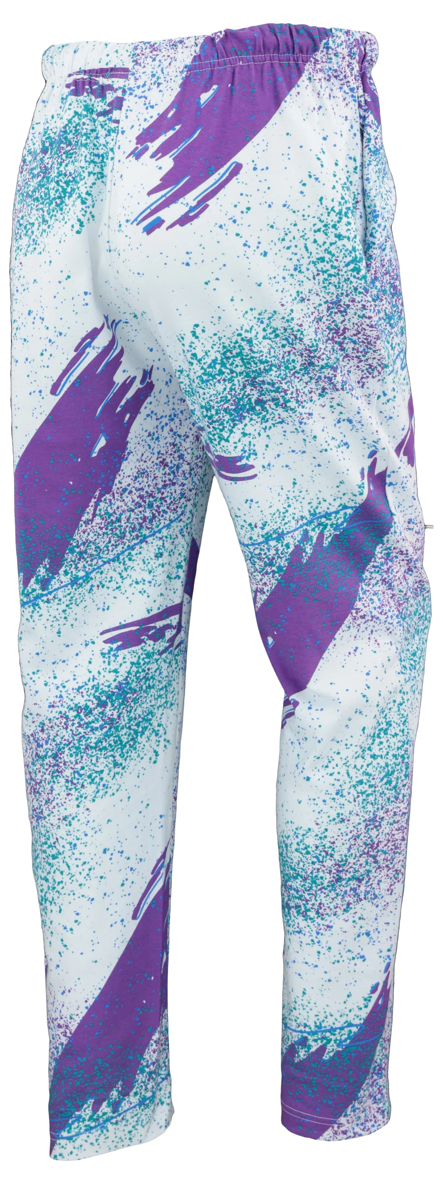 Zubaz 88 Original Mens Pants in Purple/Aqua Confetti Design